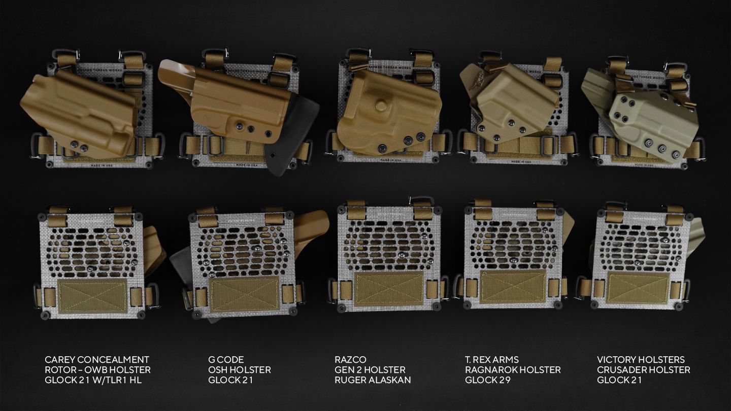 The Beast Adapters, with Different Holsters Attached.