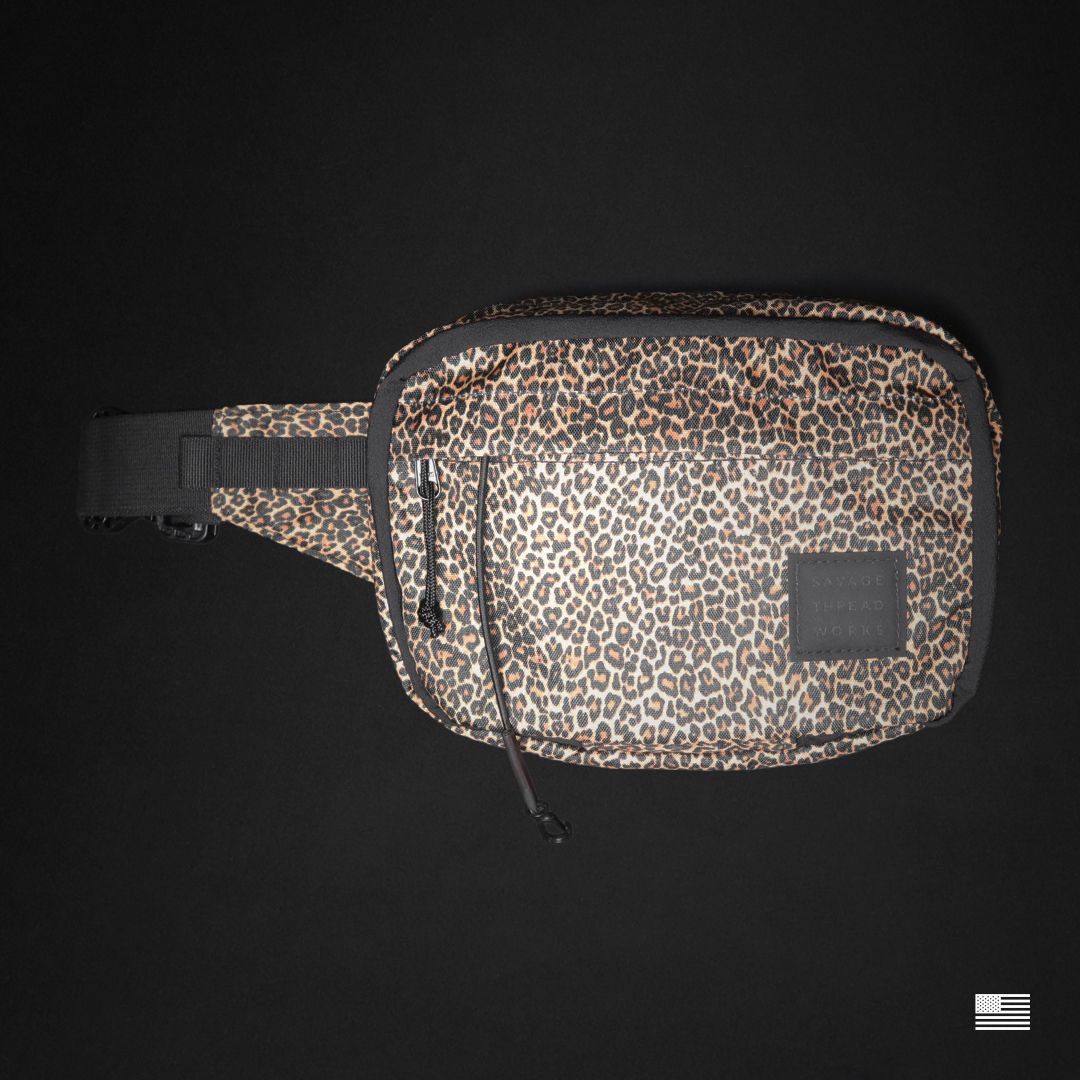 Leopard Leather Bum Bag with LV